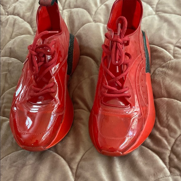 Stella McCartney Shoes - Stella McCartney Vibrant Red Glossy Sneakers